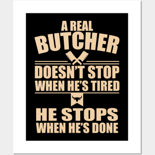 Butcher Butchery Fathers Day Gift Funny Retro Vintage Posters and Art